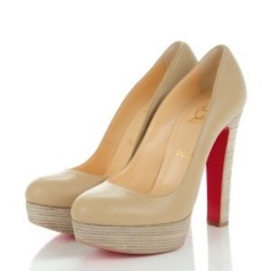 CHRISTIAN LOUBOUTIN POMICE BEIGE PUMPS